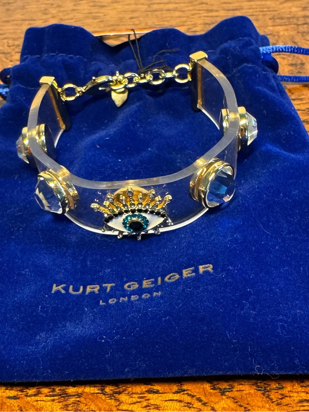 NWT Kurt Geiger Clear Jelly Evil Eye Bracelet - Adjustable